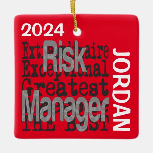 Ornement En Céramique Risk Manager Extraordinaire CUSTOM (Devant)