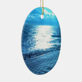 Ornement En Céramique Rive mer, Sérénité Bleue Nature Photo (Droite)