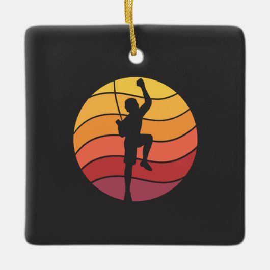 Ornement En Céramique Rock Escalade Climber Retro (Devant)