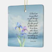 Ornement En Céramique Romans 8:28 Iris Aquarelle (Gauche)
