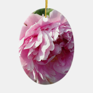 Ornement En Céramique Romantique élégant rose floral Peonies rose
