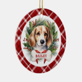 Ornement en céramique rond Beagle (Droite)