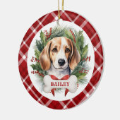 Ornement en céramique rond Beagle (Gauche)