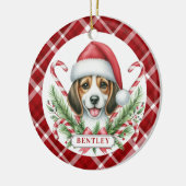 Ornement en céramique rond Beagle (Gauche)