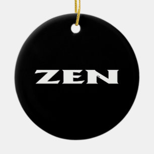 Ornement en céramique ronde noire blanche zen