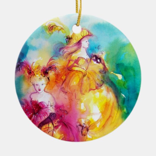 Ornement En Céramique RONDO EN LAGON / Bal mascarade vénitienne (Devant)