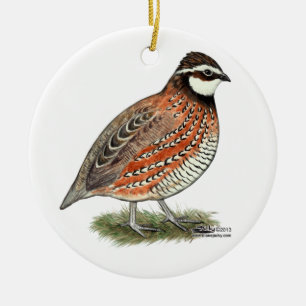 Ornement En Céramique Rooster Bobwhite Quail
