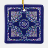 Ornement En Céramique rosace bleue (Devant)