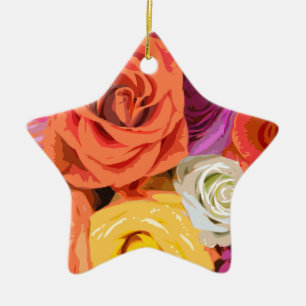 Ornement En Céramique Rose