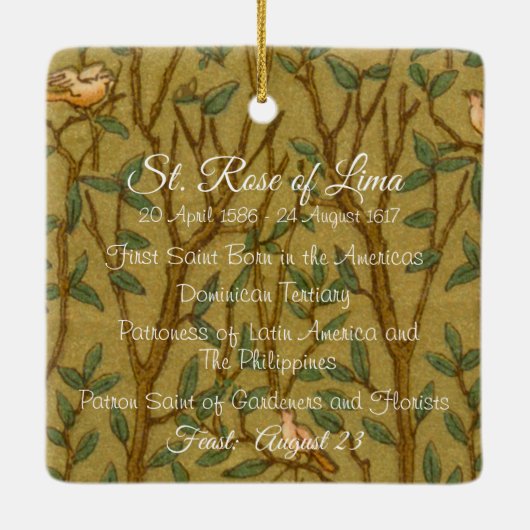 Ornement En Céramique Rose de Lima (BK 020) (Dos)