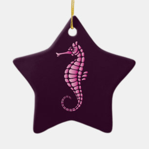 Ornement En Céramique Rose de Seahorse
