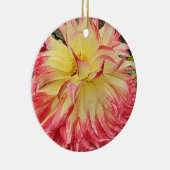 Ornement en céramique rose et jaune Dahlia (Droite)