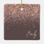 Ornement En Céramique Rose Gold - Blush Pink Parties scintillant Nom en  (Dos)