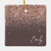 Ornement En Céramique Rose Gold - Blush Pink Parties scintillant Nom en  (Devant)