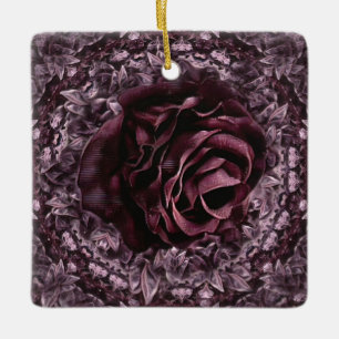 Ornement En Céramique Rose Mandala