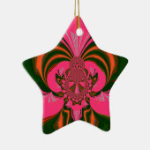 Ornement En Céramique Rose rouge or vert (Droite)