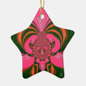 Ornement En Céramique Rose rouge or vert (Gauche)