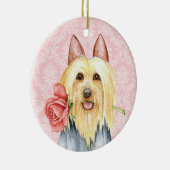 Ornement en céramique Rose Silky Terrier (Droite)