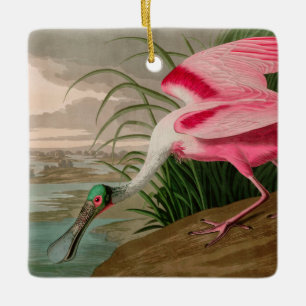 Ornement En Céramique Rose Spoonbill Birds of America Audubon Print