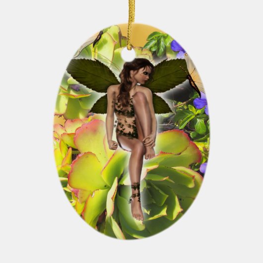 Ornement En Céramique Rosette Succulent visiteurs (Devant)