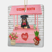 Ornement En Céramique Rottweiler Dog Valentine's Day Kissing Booth (Gauche)