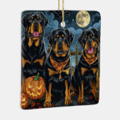 Ornement En Céramique Rottweiler Halloween Éffrayant (Droite)