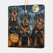 Ornement En Céramique Rottweiler Halloween Éffrayant (Gauche)