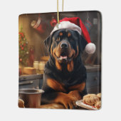 Ornement En Céramique Rottweiler Noël Cookies Festive Fêtes (Gauche)