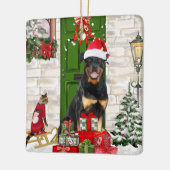 Ornement En Céramique Rotweiler Chien Noël (Gauche)