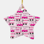 Ornement En Céramique Roues roses chaudes Voitures anciennes Camions Sco (Dos)