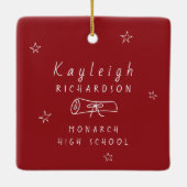 Ornement En Céramique Rouge Blanc Retro Main dessinée (Dos)