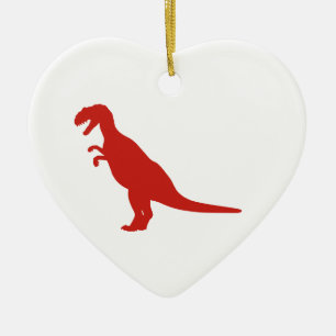 Ornement En Céramique Rouge dinosaure