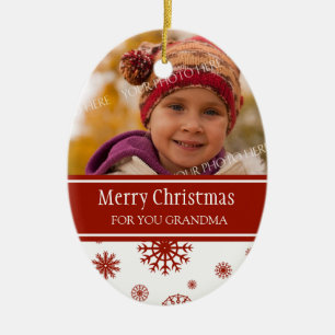 Ornement En Céramique Rouge d'ornement de grand-maman de Joyeux Noël de