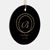 Ornement en céramique rouge et or noir (Droite)