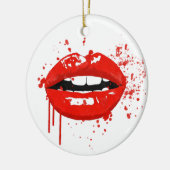 Ornement En Céramique Rouge lèvres baiser beauté maquillage mode (Gauche)