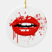 Ornement En Céramique Rouge lèvres baiser beauté maquillage mode (Dos)