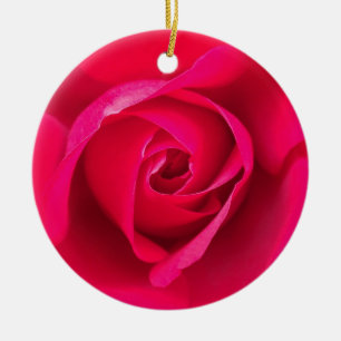 Ornement En Céramique Rouge romantique Rose rose v2