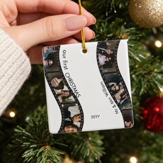 Ornement En Céramique Rouleau de photo personnalisé pour le premier Noël