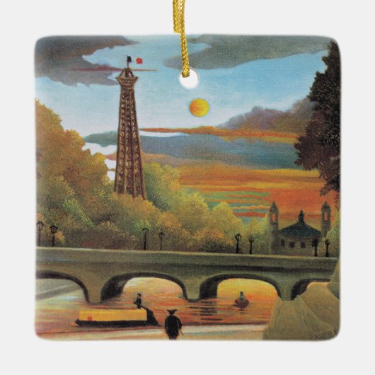 Ornement En Céramique Rousseau - Seine et Tour Eiffel (Devant)