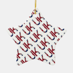 Ornement En Céramique Royaume-Uni Union Jack British Drapeau Typographie