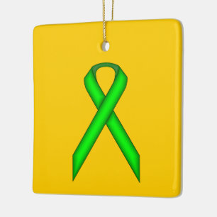 Ornement En Céramique Ruban de la Lime Green Standard par Kenneth Yoncic