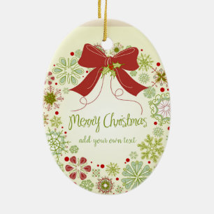 Ornement En Céramique Ruban personnalisé de Noël de Las Vegas