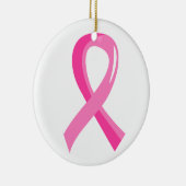 Ornement En Céramique Ruban rose 3 de cancer du sein (Droite)