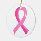 Ornement En Céramique Ruban rose 3 de cancer du sein (Gauche)