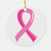 Ornement En Céramique Ruban rose 3 de cancer du sein (Dos)