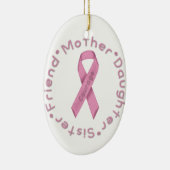 Ornement En Céramique Ruban rose du Courage (Droite)