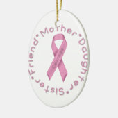 Ornement En Céramique Ruban rose du Courage (Gauche)