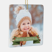 Ornement En Céramique Ruban vert Joyeux Noël (Droite)