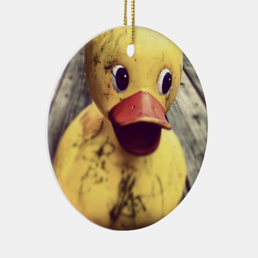 Ornement En Céramique Rubber Jaune Ducky Couvert en Dirt! (Droite)