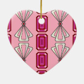 Ornement En Céramique Ruby Deco Stripe (Dos)